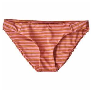 Patagonia Womens Sunamee Bikini Bottom Pink and Orange Stripe NWT